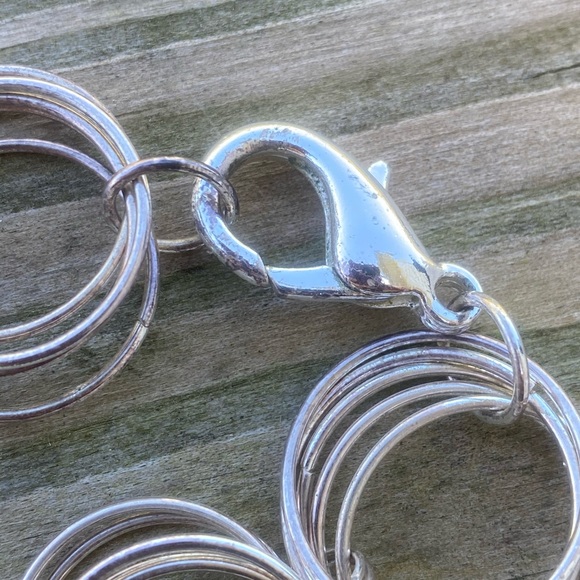 2 for $20 Multiple ring link fashion bracelet Silver tone - Picture 6 of 8